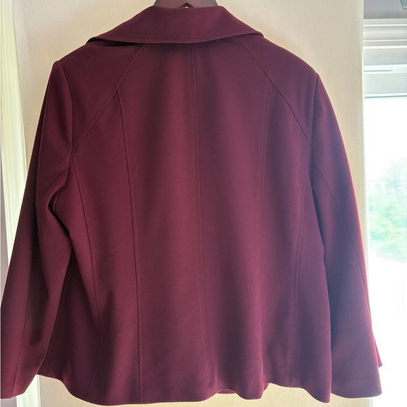 Jones Studio Burgundy Women's Pea Coat, Size 18W - Picture 2 of 13